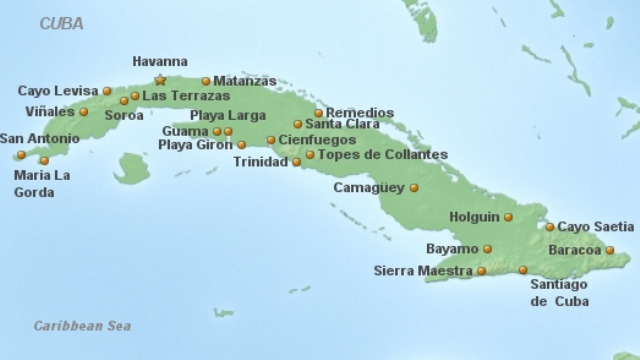 Kuba Reisen Karte Kuba